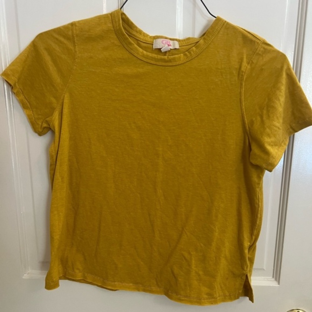 GB girls short sleeve shirt. Mustard color. Size XL